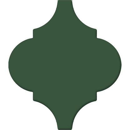 6 Mythology Arabesque  Natural Solid-Color Glossy Smooth Ceramic Tile Forest Green