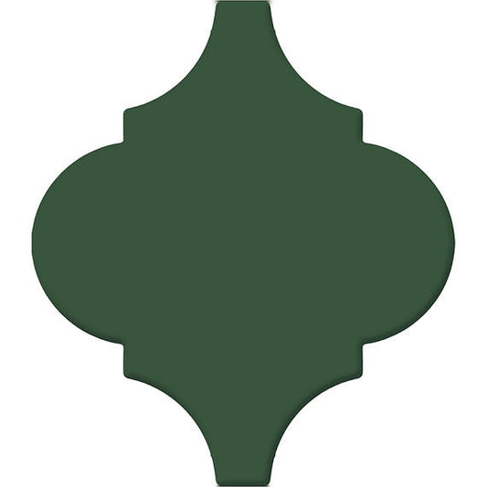 6 Mythology Arabesque  Natural Solid-Color Glossy Smooth Ceramic Tile Forest Green