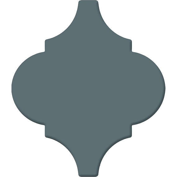 6 Mythology Arabesque  Natural Solid-Color Glossy Smooth Ceramic Tile Deep Teal