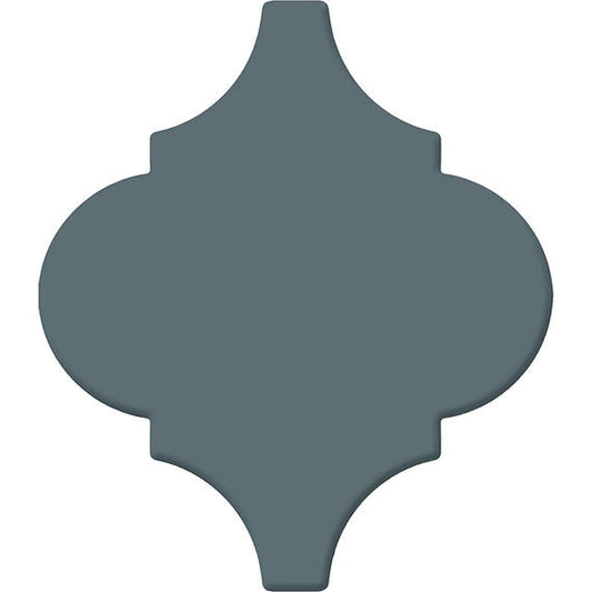 6 Mythology Arabesque  Natural Solid-Color Glossy Smooth Ceramic Tile Deep Teal