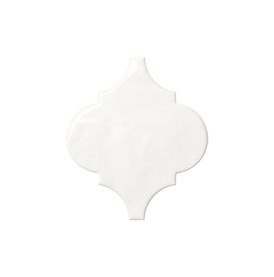 6x6 Playscapes Arabesque Natural Solid-Color Glossy Undulated Ceramic Tile