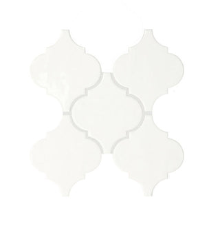 6x6 Playscapes Arabesque Natural Solid-Color Glossy Undulated Ceramic Tile