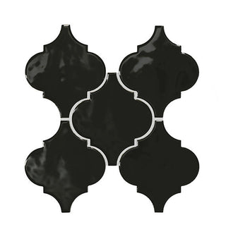6x6 Playscapes Arabesque Natural Solid-Color Glossy Undulated Ceramic Tile