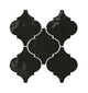 6x6 Playscapes Arabesque  Natural Solid-Color Glossy Undulated Ceramic Tile Jet Black