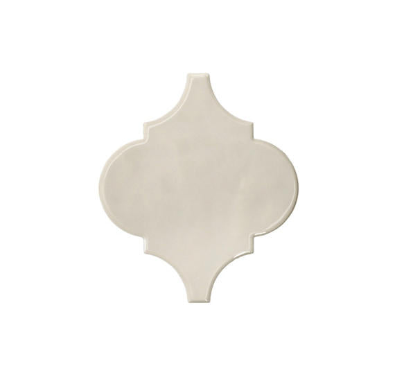 6x6 Playscapes Arabesque  Natural Solid-Color Glossy Undulated Ceramic Tile Off White