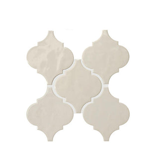 6x6 Playscapes Arabesque Natural Solid-Color Glossy Undulated Ceramic Tile