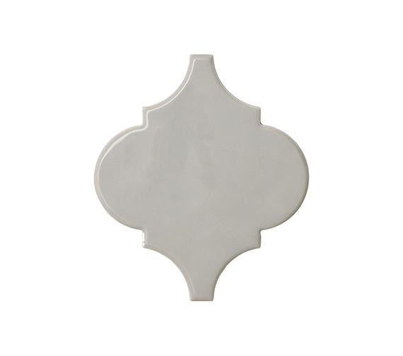 6x6 Playscapes Arabesque  Natural Solid-Color Glossy Undulated Ceramic Tile Soft Gray