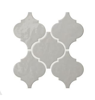 6x6 Playscapes Arabesque Natural Solid-Color Glossy Undulated Ceramic Tile