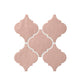 6x6 Playscapes Arabesque  Natural Solid-Color Glossy Undulated Ceramic Tile Blush Pink