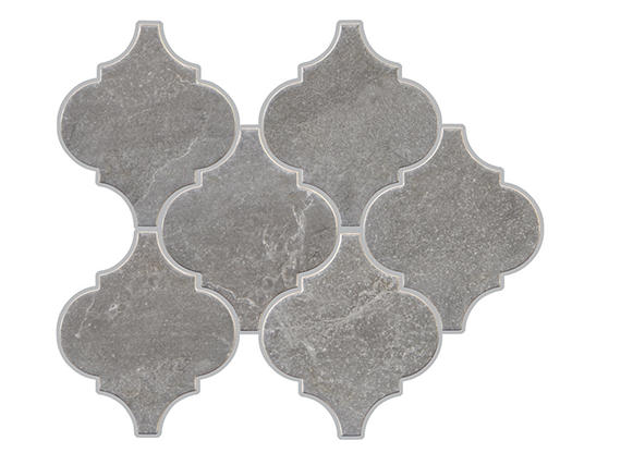 6 Marble Obsession Arabesque  Mosaic Marble-Look Matte Smooth Porcelain Tile Pale Gray