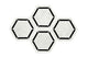 6 Marble Hexagon Framed Border  Mosaic Marble-Look Polished Smooth Marble Tile Black White