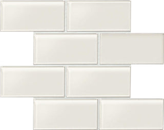 3x6 Amity Natural Solid-Color Glossy Smooth Glass Tile
