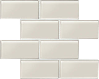 3x6 Amity Natural Solid-Color Glossy Smooth Glass Tile