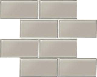 3x6 Amity Natural Solid-Color Glossy Smooth Glass Tile
