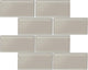 3x6 Amity  Natural Solid-Color Glossy Smooth Glass Tile Gray Glass