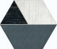81/2x10 Bee Hive Medley Hexagon Rhombille Cube  Patterned Concrete-Look Matte Smooth Porcelain Tile Steel Charcoal