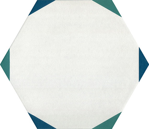 81/2x10 Bee Hive Medley Hexagon  Patterned Concrete-Look Matte Smooth Porcelain Tile Soft White