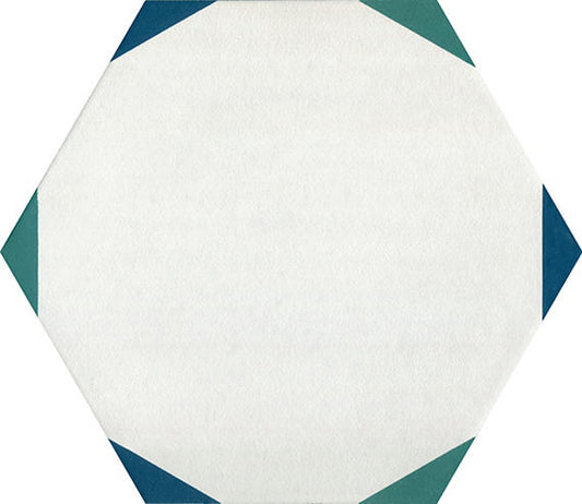 81/2x10 Bee Hive Medley Hexagon  Patterned Concrete-Look Matte Smooth Porcelain Tile Soft White