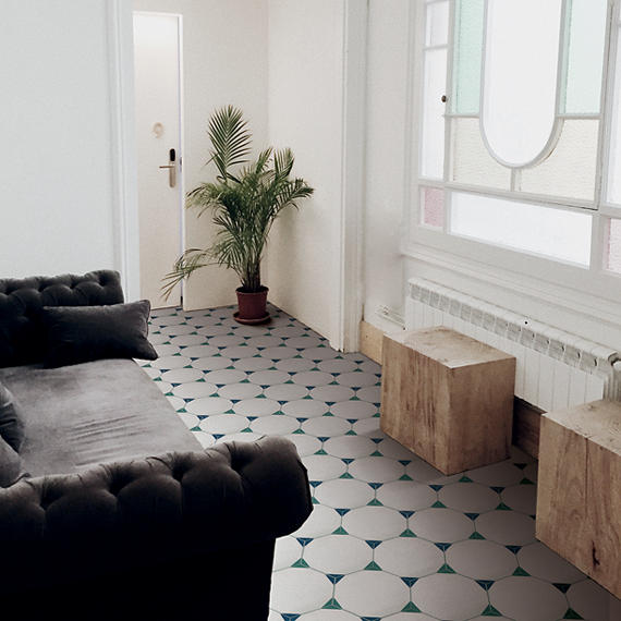 81/2x10 Bee Hive Medley Hexagon  Patterned Concrete-Look Matte Smooth Porcelain Tile Soft White