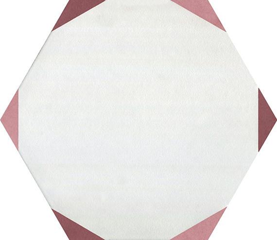 81/2x10 Bee Hive Medley Hexagon  Natural Concrete-Look Matte Smooth Porcelain Tile Soft White