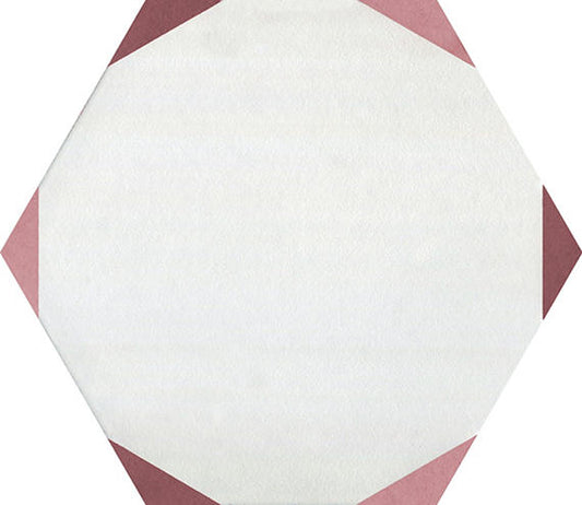 81/2x10 Bee Hive Medley Hexagon  Natural Concrete-Look Matte Smooth Porcelain Tile Soft White