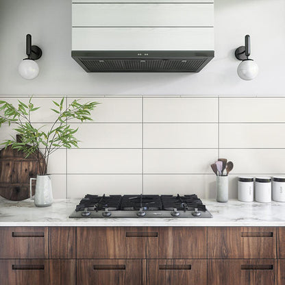 8x24 Visual Impressions Diamond Linear Natural Solid-Color Matte Smooth Ceramic Tile Soft White