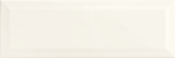 8x24 Hawthorne  Natural Solid-Color Glossy Beveled Ceramic Tile Refined White