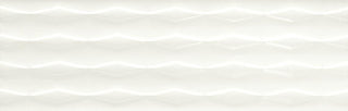 Soft White - 8x24 Visual Impressions 3D-Geometric Wave Natural Solid-Color Matte Smooth Ceramic Tile