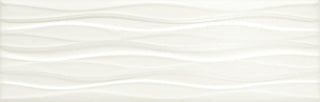 8x24 Visual Impressions 3D-Geometric Wave Solid-Color Matte Smooth Ceramic Tile