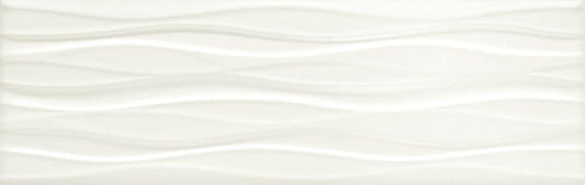 8x24 Visual Impressions Wave  Natural Solid-Color Matte Smooth Ceramic Tile Soft White