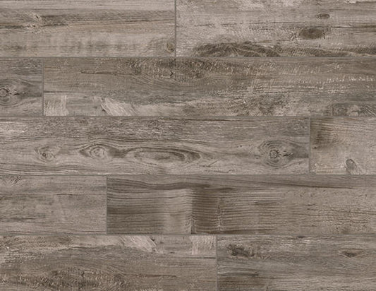 8x48 Bryson Valley  Natural Wood-Look Matte Textured Porcelain Tile Weathered Brown