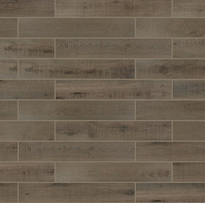 6x48 Chateau Reserve  Natural Wood-Look Matte Smooth Porcelain Tile Woodland Brown