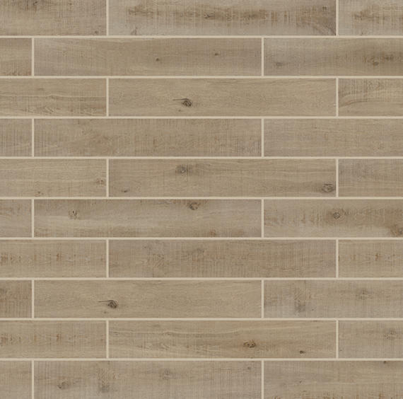 8x48 Chateau Reserve  Natural Wood-Look Matte Smooth Porcelain Tile Hickory Brown