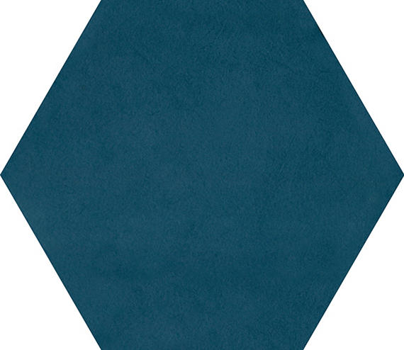 81/2x10 Bee Hive Medley Hexagon  Natural Concrete-Look Matte Smooth Porcelain Tile Ocean Blue