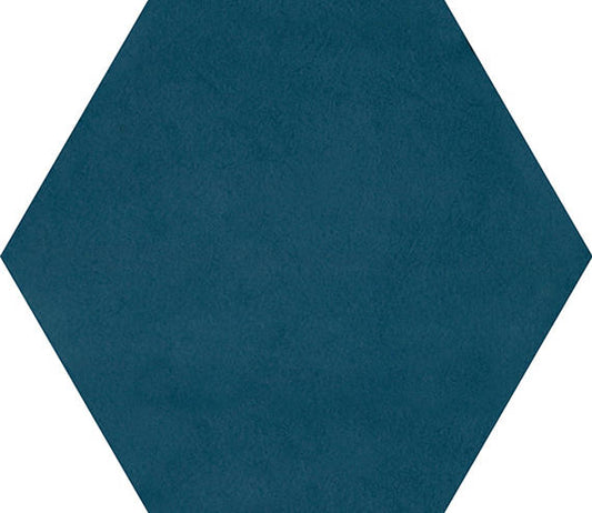 81/2x10 Bee Hive Medley Hexagon  Natural Concrete-Look Matte Smooth Porcelain Tile Ocean Blue