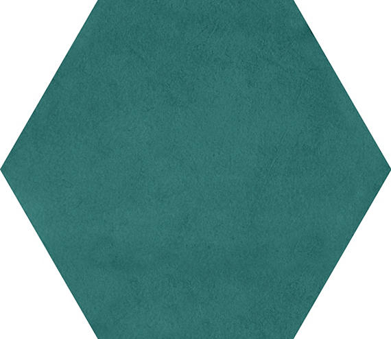 81/2x10 Bee Hive Medley Hexagon  Natural Concrete-Look Matte Smooth Porcelain Tile Teal Green