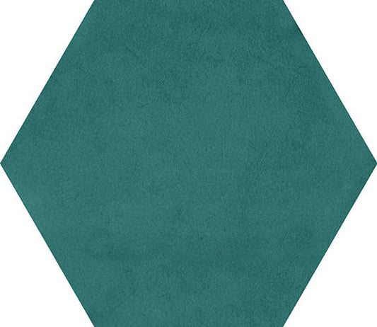 81/2x10 Bee Hive Medley Hexagon  Natural Concrete-Look Matte Smooth Porcelain Tile Teal Green