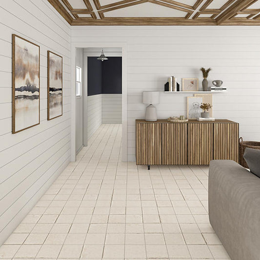 8x8 Quartetto Grid Natural Concrete-Look Matte Smooth Porcelain Tile