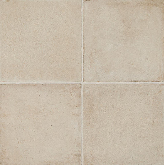 8x8 Quartetto Grid  Natural Concrete-Look Matte Smooth Porcelain Tile Warm Beige