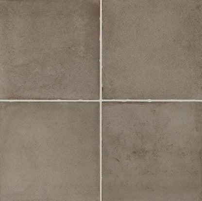 8x8 Quartetto Grid  Natural Concrete-Look Matte Smooth Porcelain Tile Dark Taupe