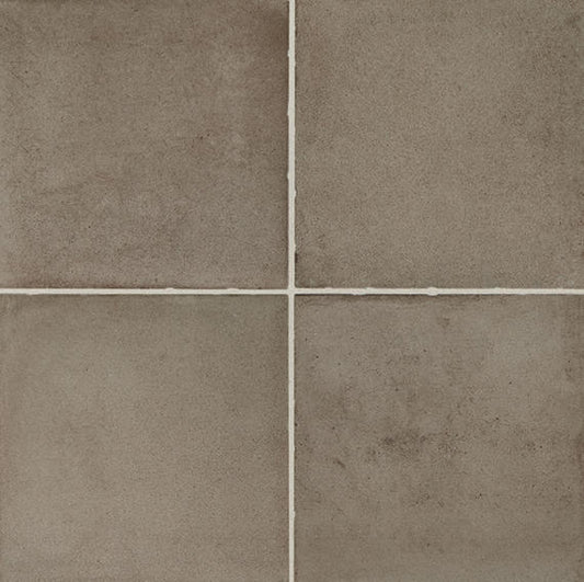 8x8 Quartetto Grid  Natural Concrete-Look Matte Smooth Porcelain Tile Dark Taupe