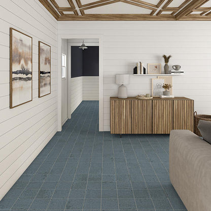 8x8 Quartetto Grid  Natural Concrete-Look Matte Smooth Porcelain Tile Slate Gray