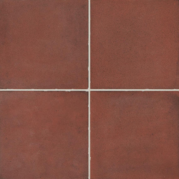 8x8 Quartetto Grid  Natural Concrete-Look Matte Smooth Porcelain Tile Brick Red