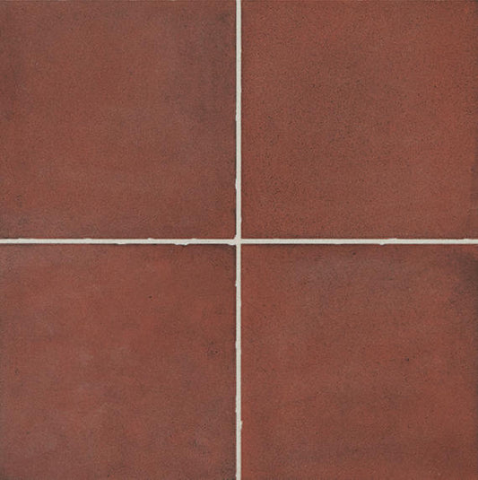 8x8 Quartetto Grid  Natural Concrete-Look Matte Smooth Porcelain Tile Brick Red