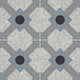 8x8 D_segni Terrazzo Lattice  Patterned Encaustic-Look Matte Smooth Porcelain Tile Blue Gray