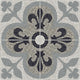 8x8 D_segni Terrazzo Petal Floral  Patterned Encaustic-Look Matte Smooth Porcelain Tile Slate Gray