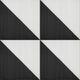 8x8 Scenario Diamond-Triangle  Patterned Concrete-Look Matte Smooth Porcelain Tile Black White