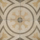 8x8 Quartetto Circle Medallion Patterned Concrete-Look Matte Natural Porcelain Tile Beige Taupe