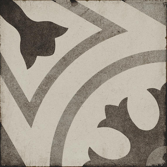 8x8 Quartetto Circle Medallion Patterned Concrete-Look Matte Natural Porcelain Tile Deep Taupe