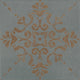 8x8 Moroccan Concrete Scroll Vine  Patterned Concrete-Look Matte Smooth Porcelain Tile Blue Gray